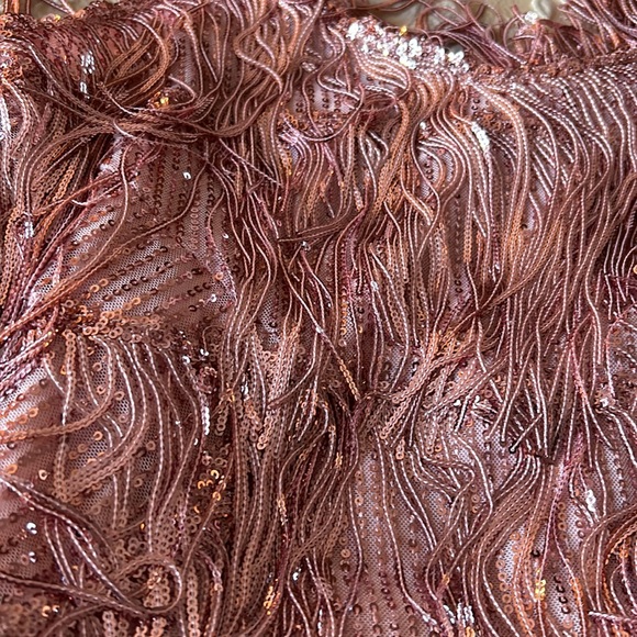 Pink feathery sparkle tassel dress - Picture 3 of 4